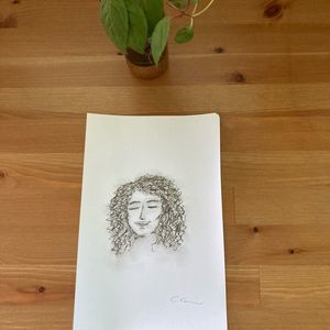 New Original Signed Artwork Charcoal on Paper